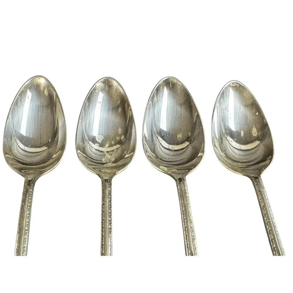 4) Vintage 1940s Sterling Silver Lady Hilton By Westmorland Long Iced Tea Spoons